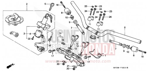 ROHRGRIFF/OBERE BRUECKE (2) CB500SX de 1999